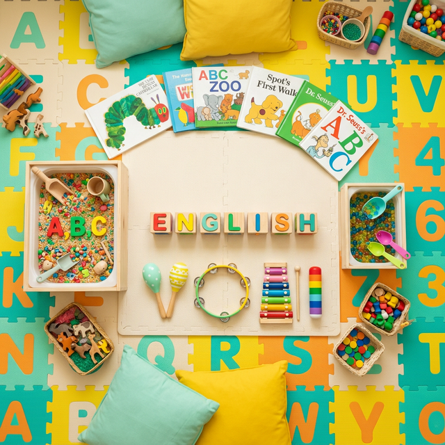 Espacio de clases de inglés para niños